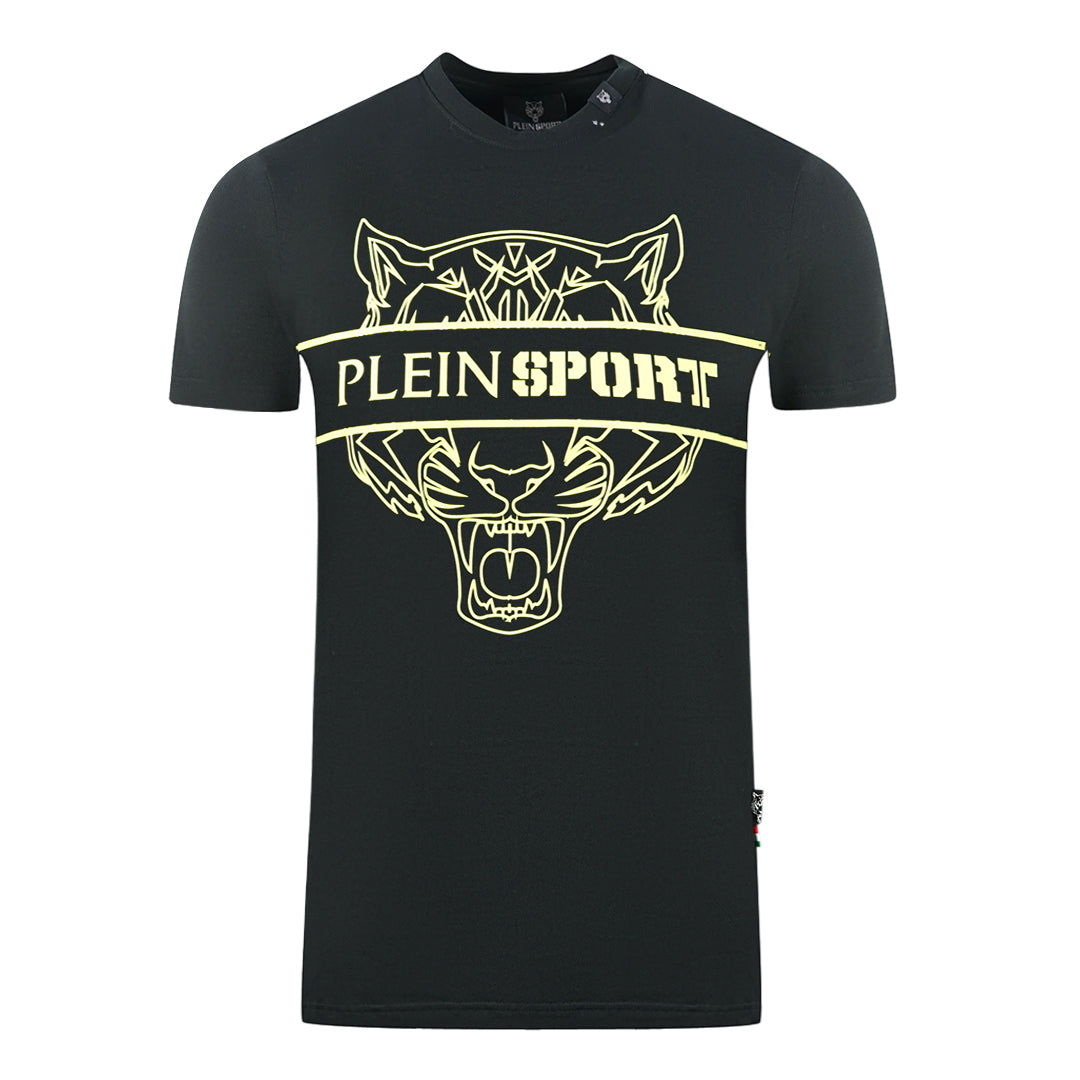 Plein Sport Tigerhead Bold Logo Black T Shirt