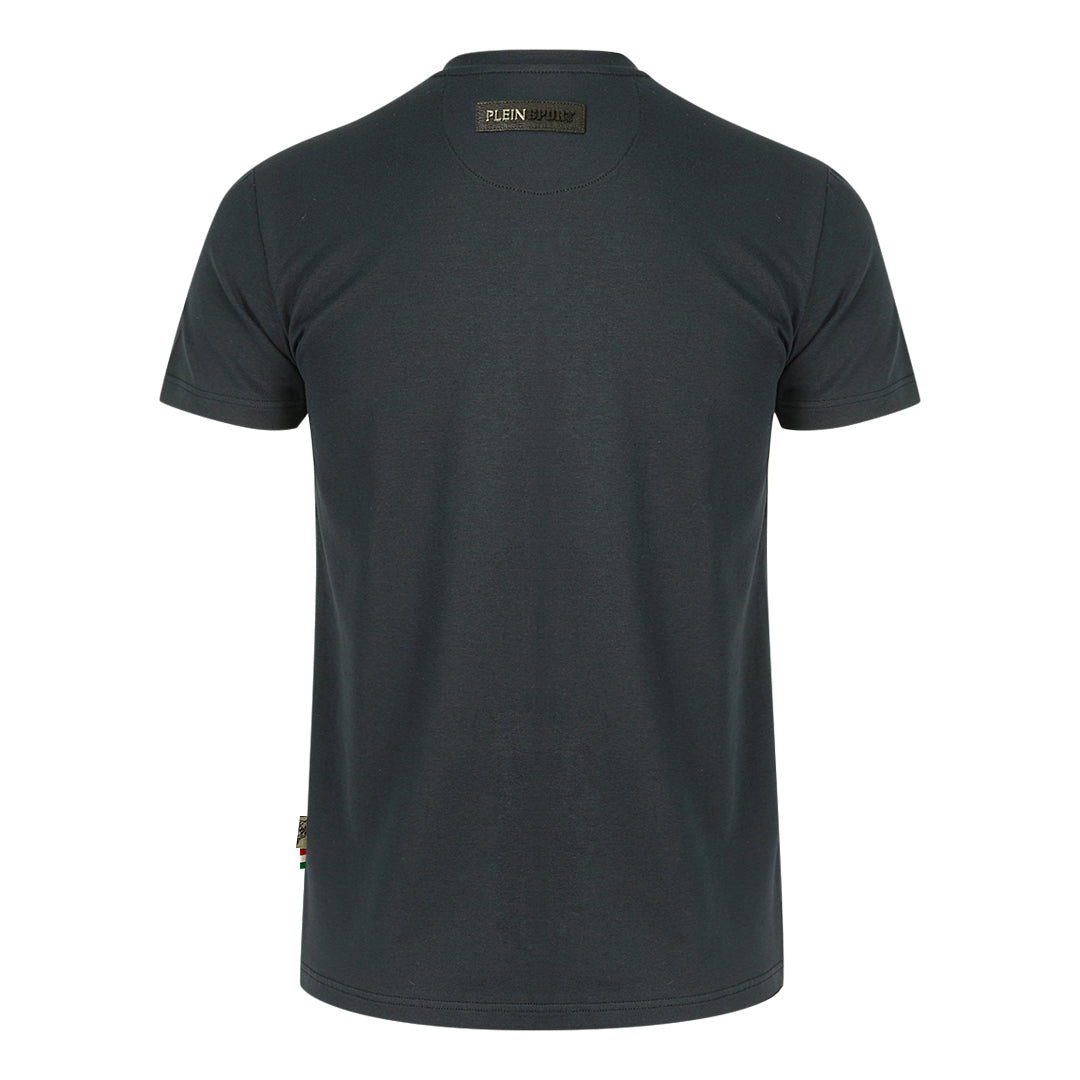 Plein Sport Large Stencil Tiger Logo Navy T Shirt