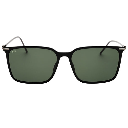 Hugo Boss Green Lens Thin Legs Black Sunglasses One Size