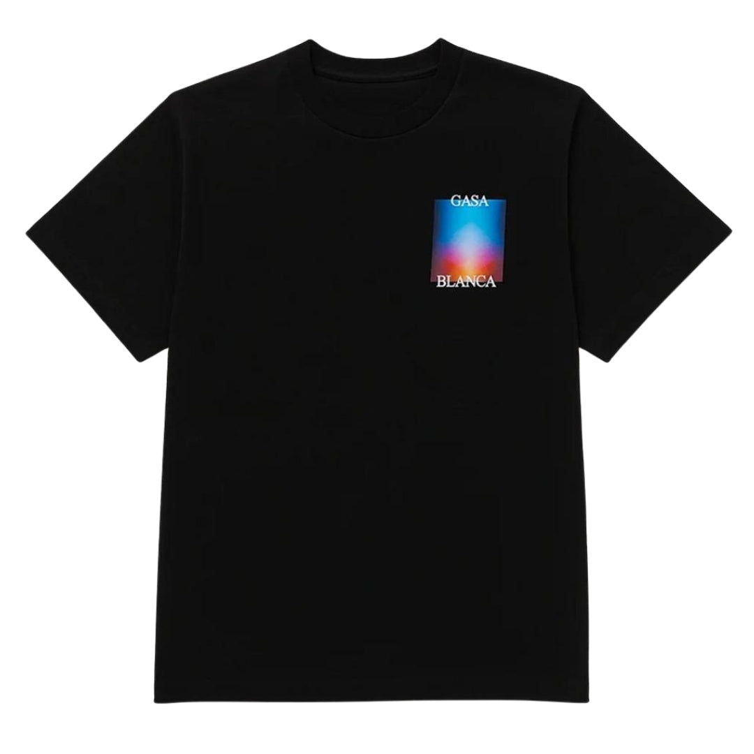 Casablanca Gradient Stacked Logo Black T Shirt