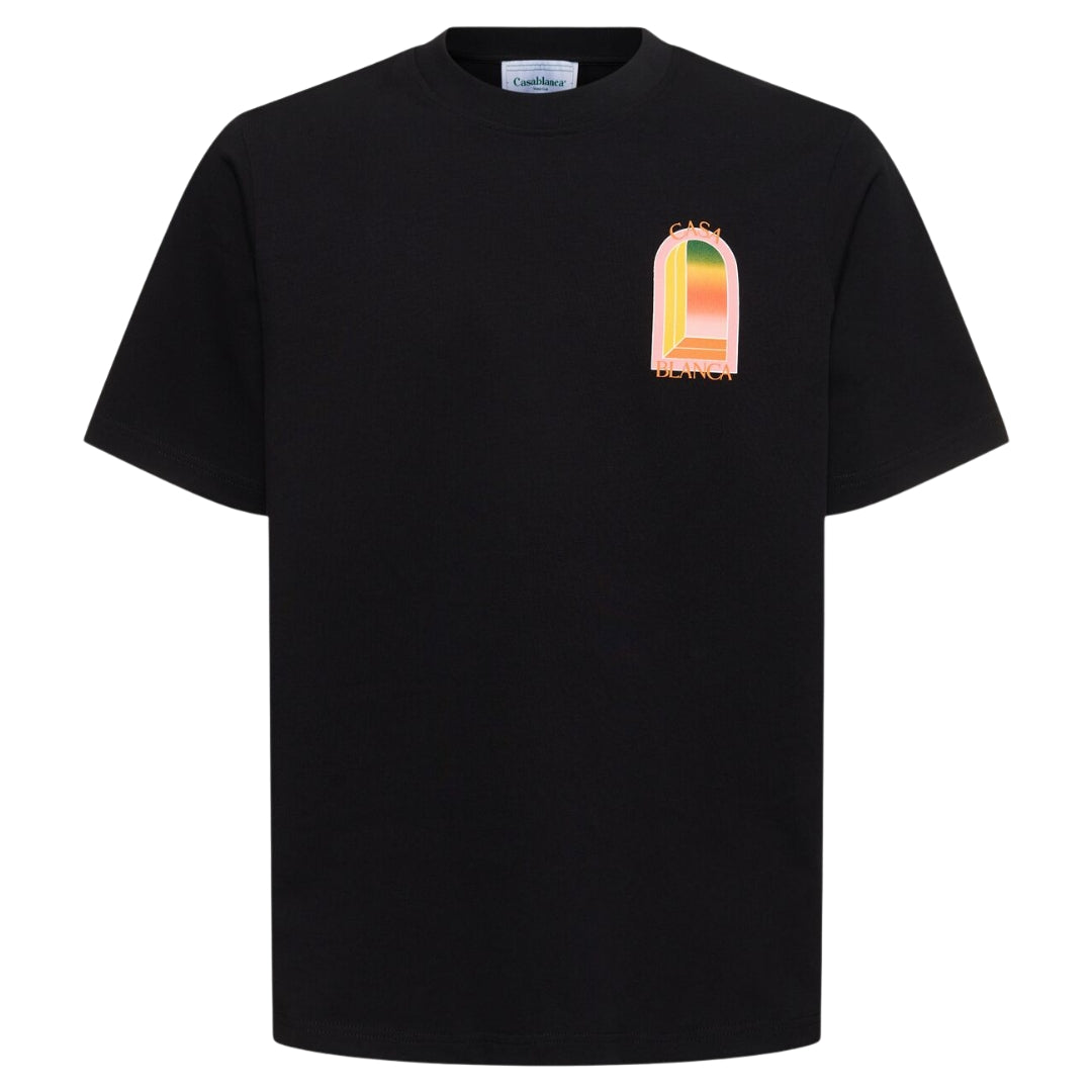 Casablanca Gradient Arch Design Black T-Shirt - Style Centre Wholesale