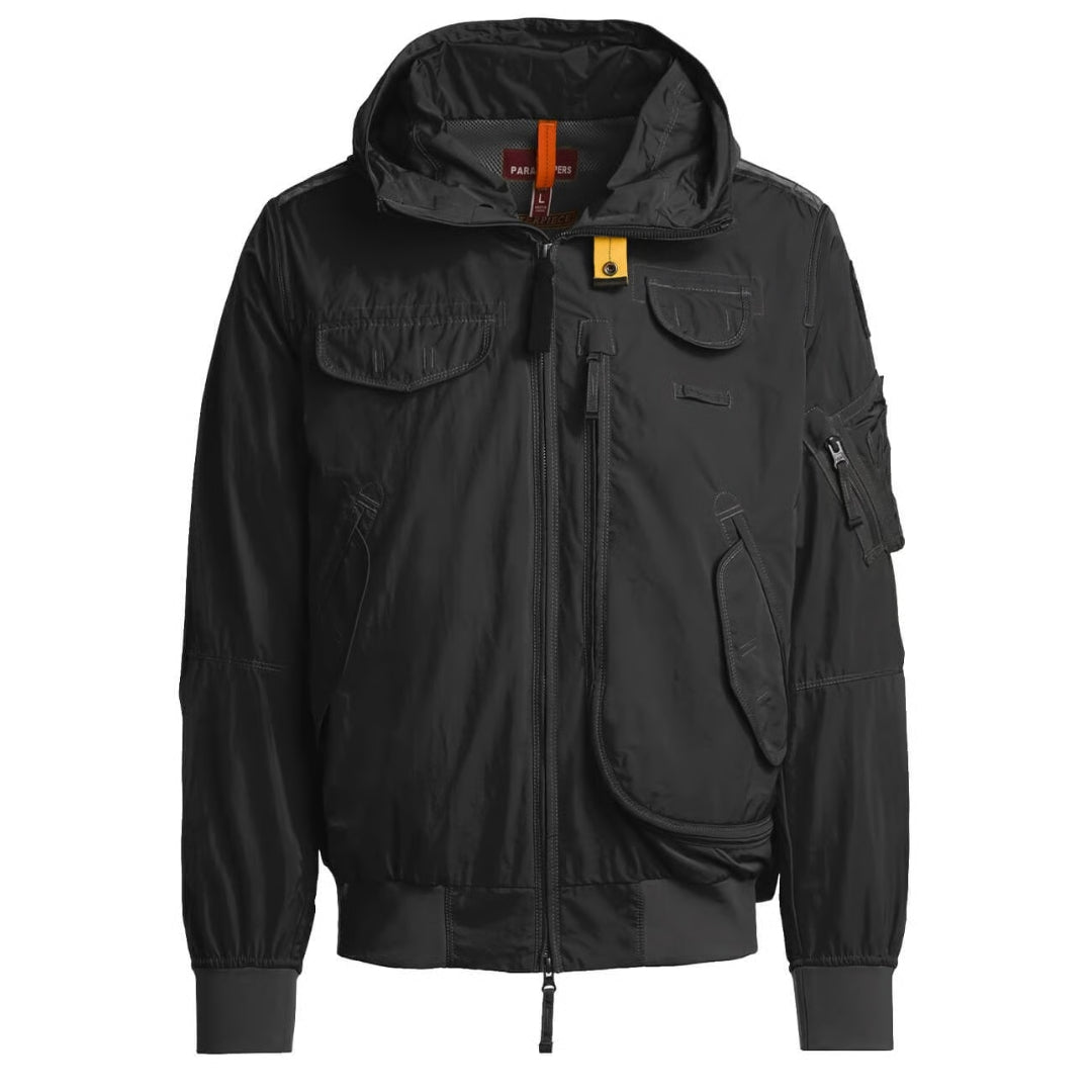 Parajumpers Gobi Spring Off Black Hooded Bomber Jacket
