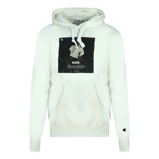 Champion Icon Logo White Hoodie - Style Centre Wholesale