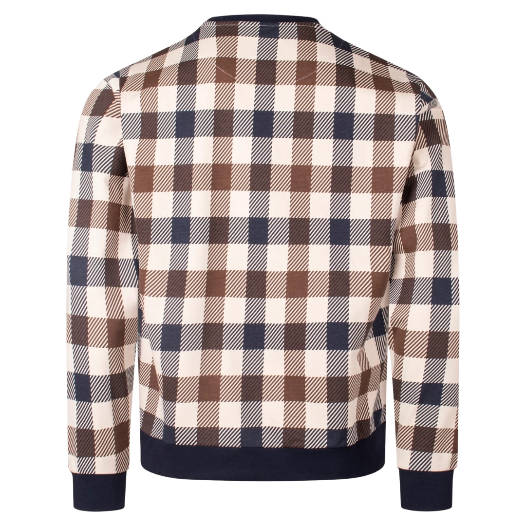 Aquascutum Active Macro Iconic Pocket Crewneck Navy Aa_Icon_Sw008_11 Mens - Style Centre Wholesale