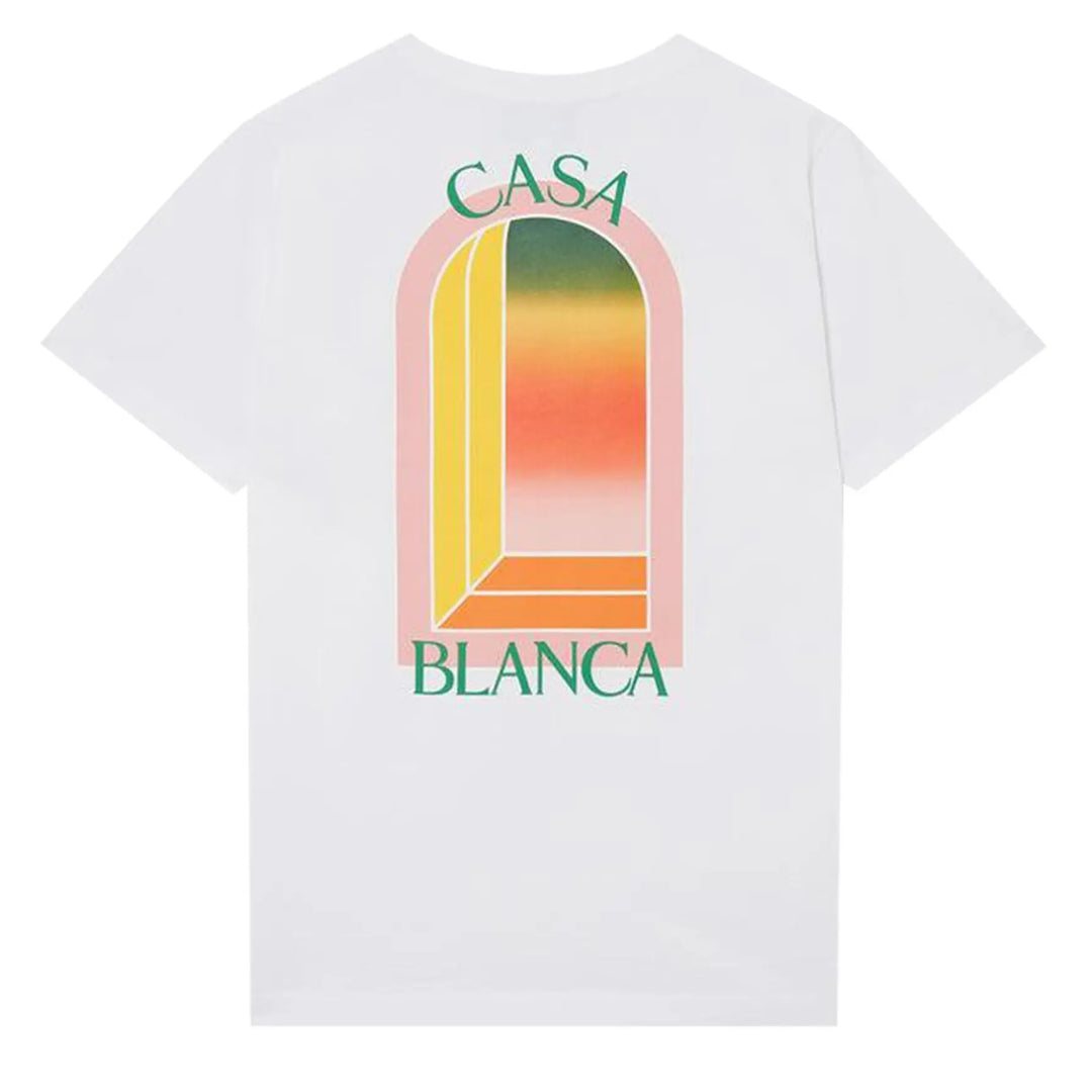 Casablanca Gradient Arch Logo White T Shirt