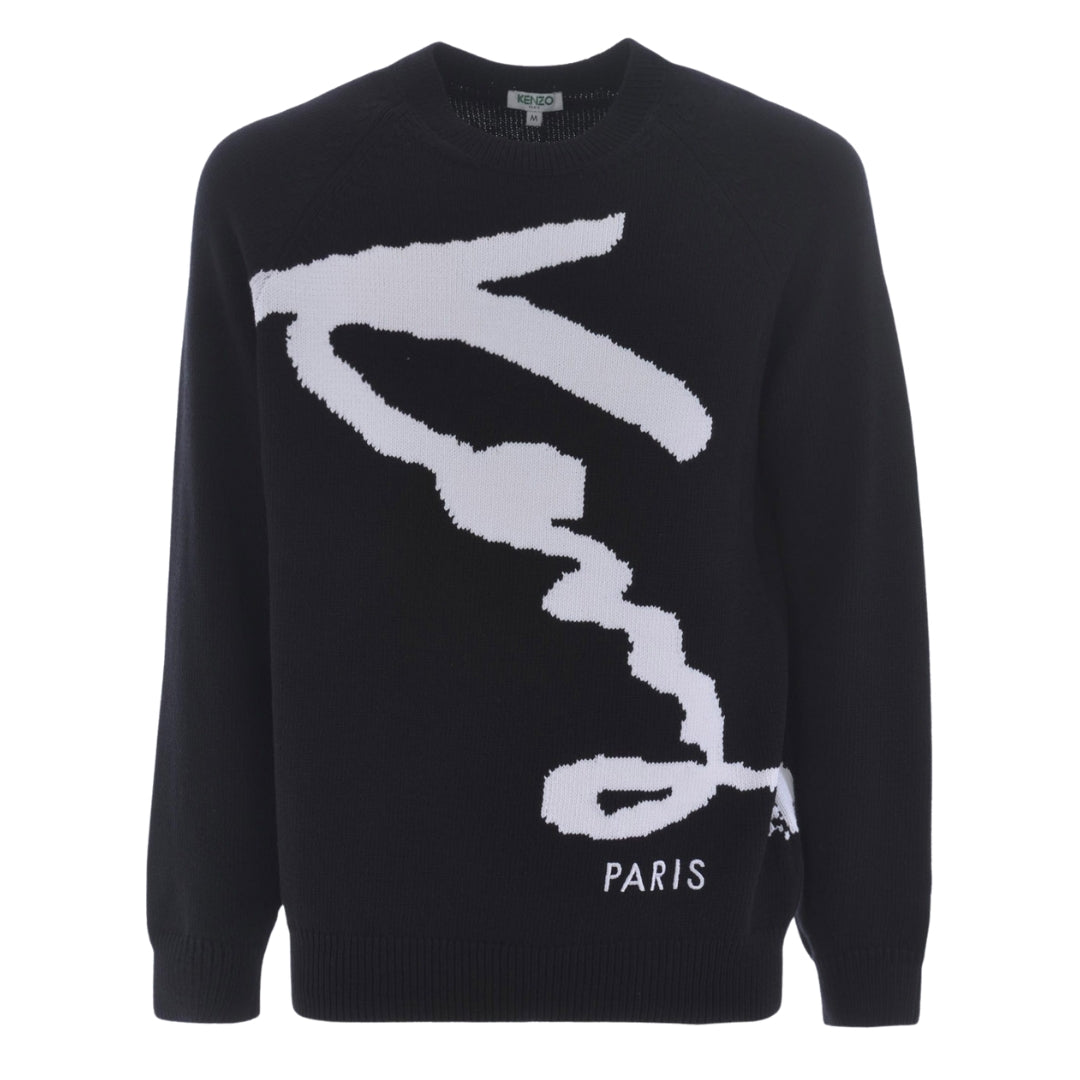 Kenzo Black Knitted Sweater - Style Centre Wholesale
