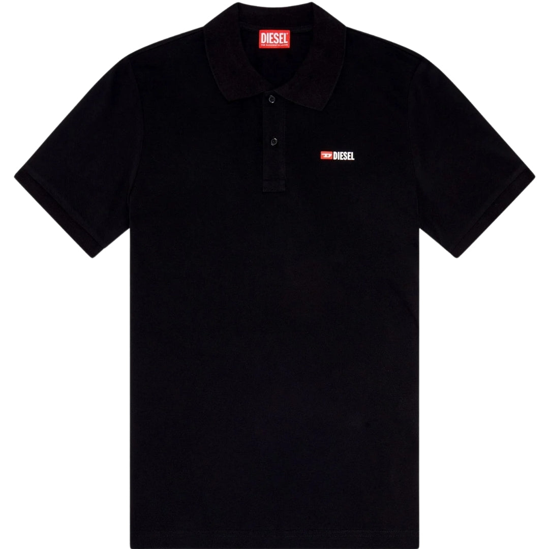 Diesel T Weet Spilt Black Polo Shirt - Style Centre Wholesale
