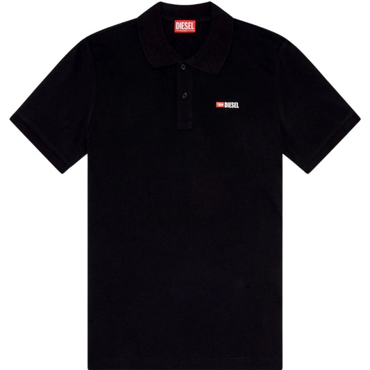 Diesel T Weet Spilt Black Polo Shirt - Style Centre Wholesale