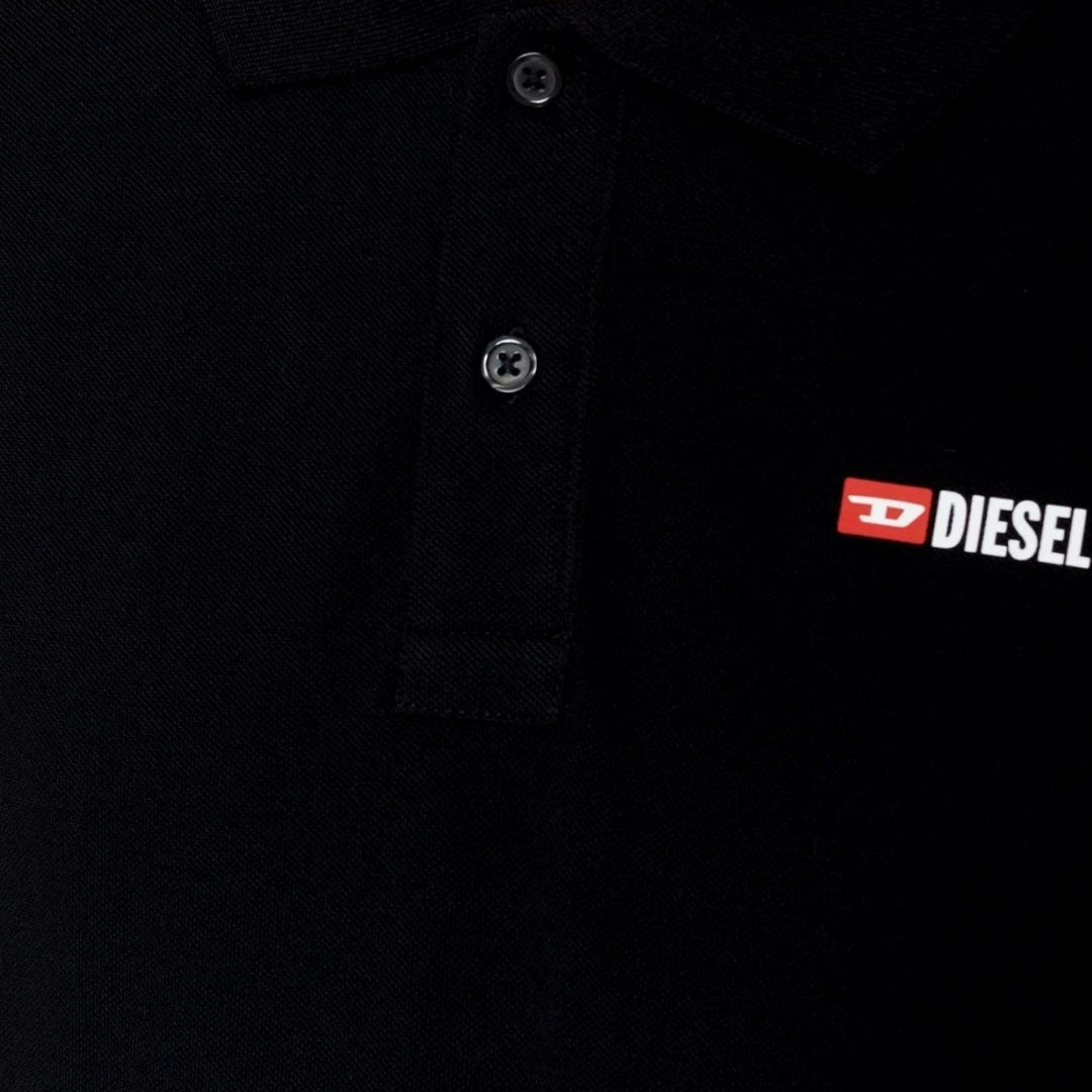 Diesel T Weet Spilt Black Polo Shirt - Style Centre Wholesale