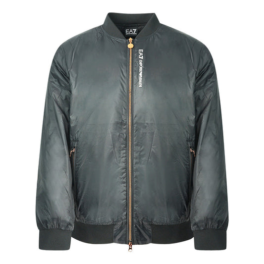 Ea7 Womens Brand Logo Black Bomber Jacket - Nova Clothing