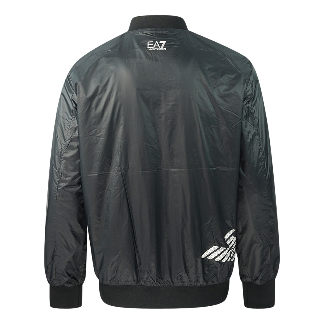 Ea7 Womens Brand Logo Black Bomber Jacket - Nova Clothing
