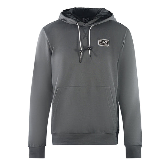 Ea7 Branded Patch Logo Iron Gate Hoodie
