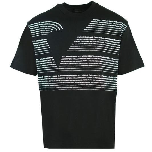 Emporio Armani Large Lettering Logo Black T-Shirt - Style Centre Wholesale