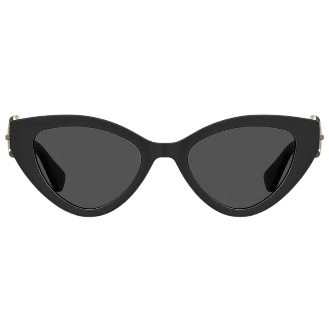 Moschino Cat Eyed Butterfly Grey Lensed Black Sunglasses MOS142 0807 IR
