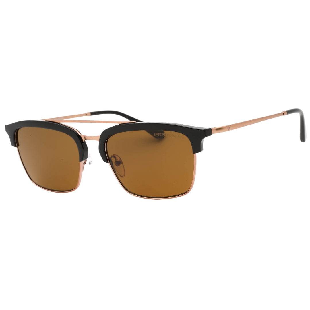 Emporio Armani 0EA4228 320173 Shiny Brown/Matte Pink Gold / Dark Brown Sunglasses One Size