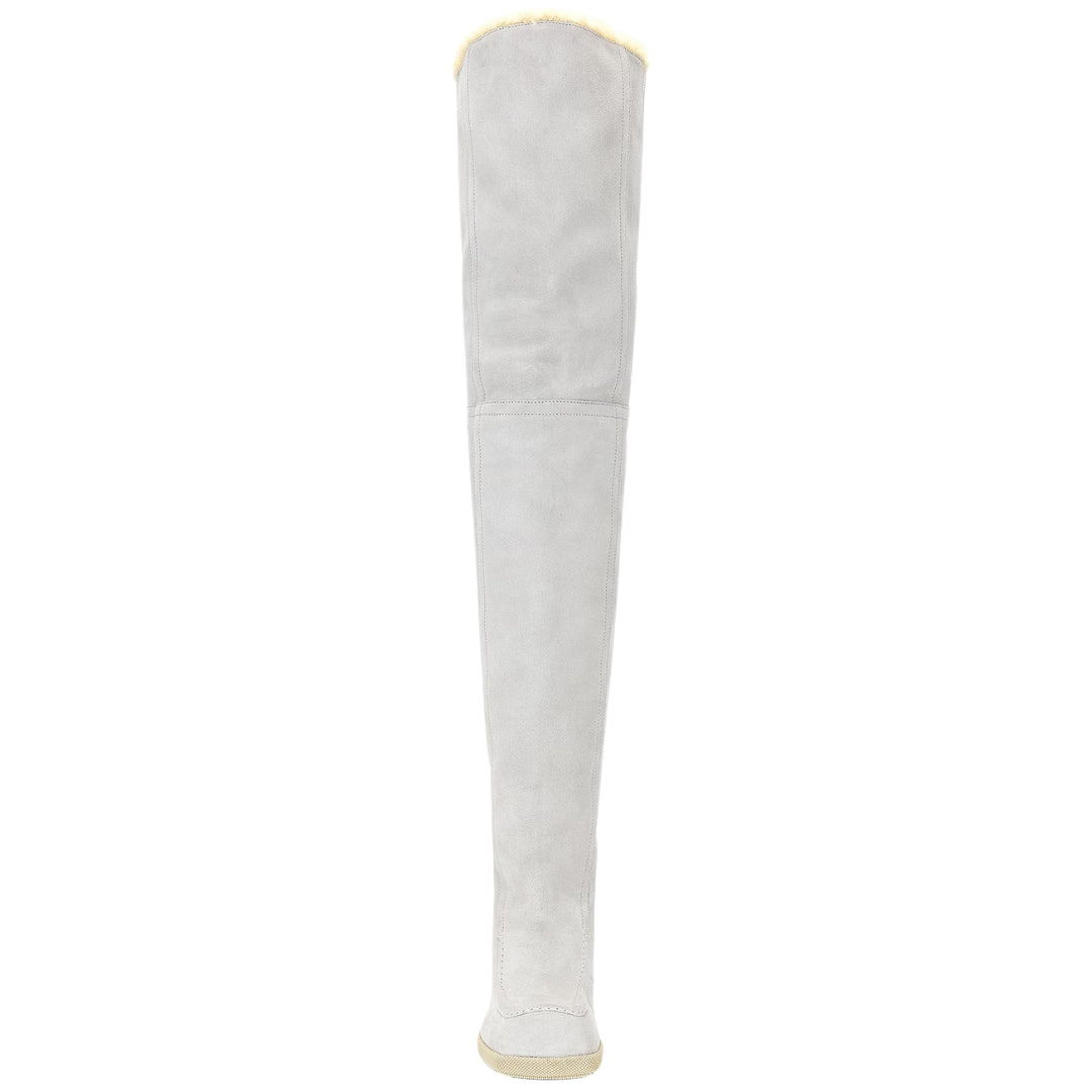 BURBERRY 8074716 Burberry Thigh High Roberta Boots FOAM/BUTTER (Light Grey) THIGH HIGH BOOTS WOMENS UK 3