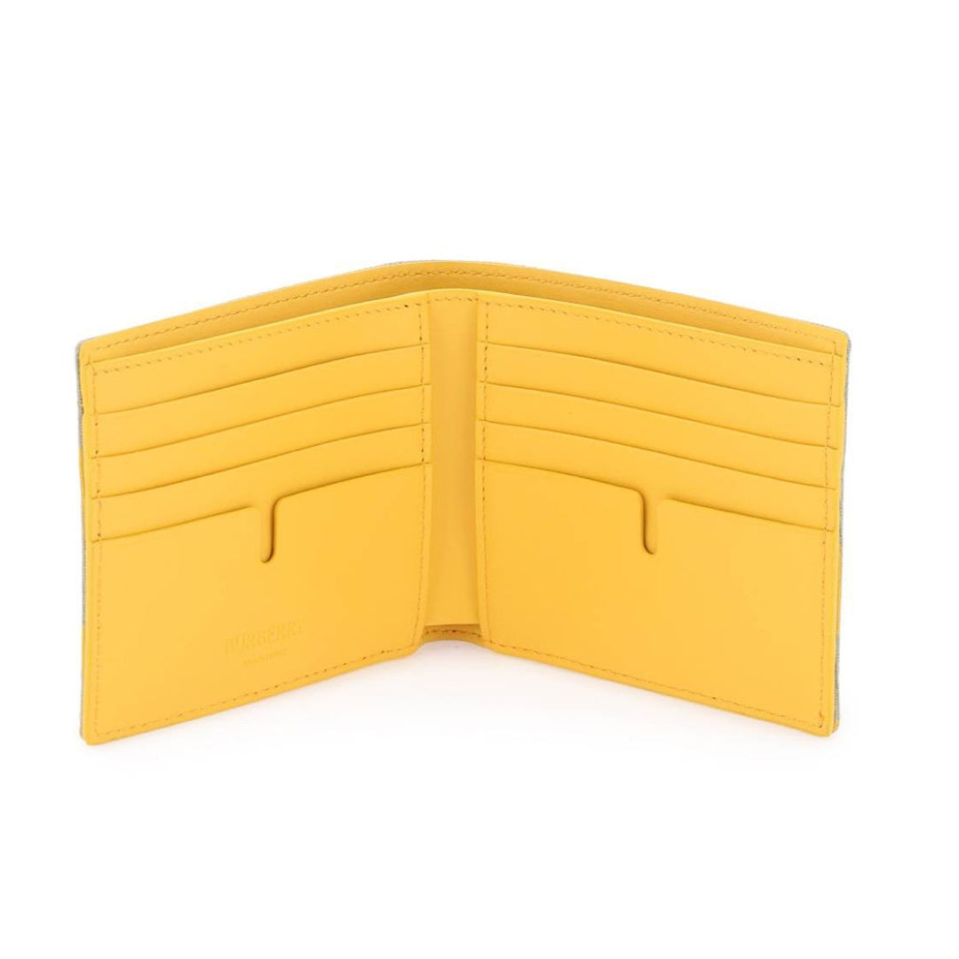 BURBERRY 8078358 Burberry Checked Bi-Fold Wallet desert sage green/sunflower yellow WALLET MALE One Size