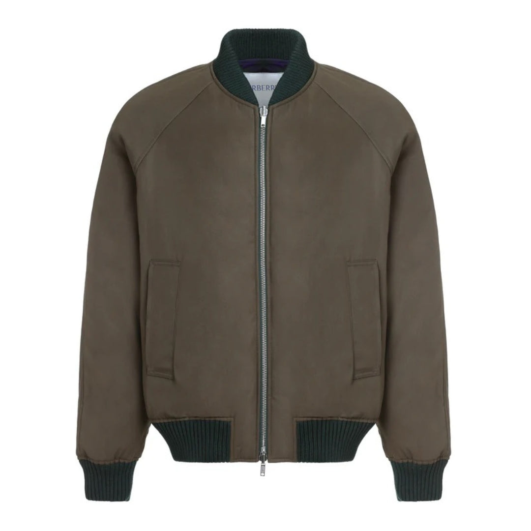 BURBERRY 8078899 Burberry Check reversible bomber jacket DEEP ROYAL IP CHECK (Green) JACKET MALE S