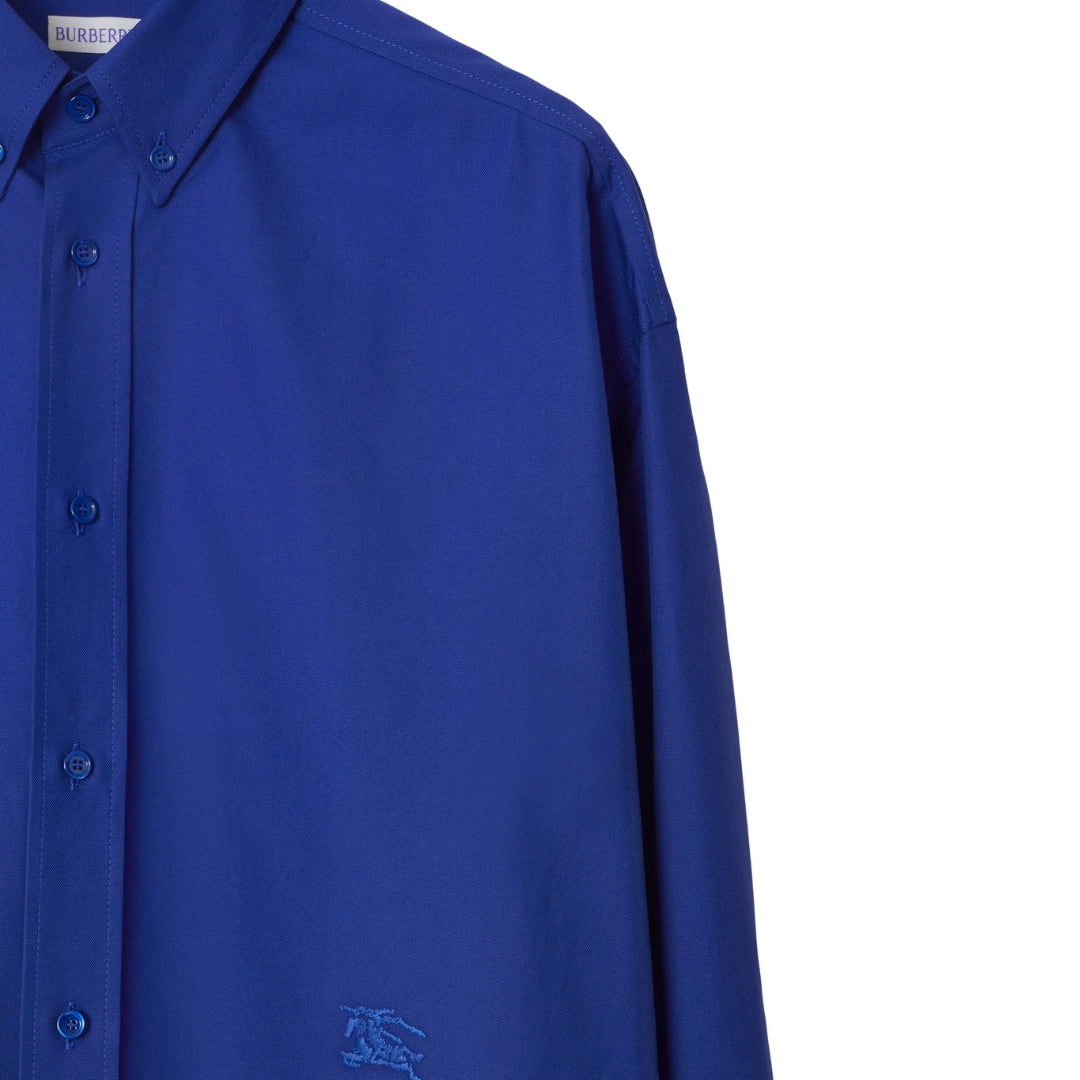 BURBERRY 8082884 Burberry Equestrian Knight cotton shirt KNIGHT (Blue) CASUAL SHIRT MALE M
