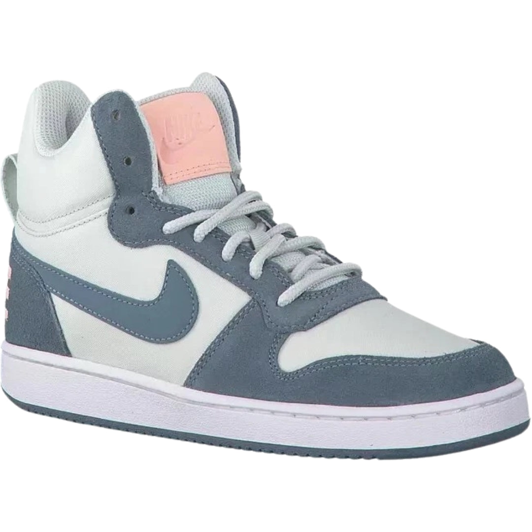 NIKE 844907 005 Nike Court Borough Mid Prem  SILVER/BLUE TRAINER WOMENS UK 4