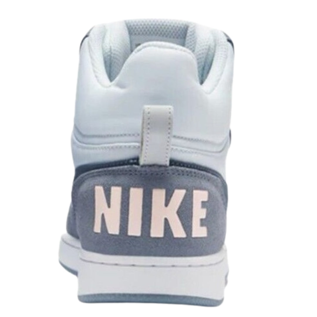 NIKE 844907 005 Nike Court Borough Mid Prem  SILVER/BLUE TRAINER WOMENS UK 4