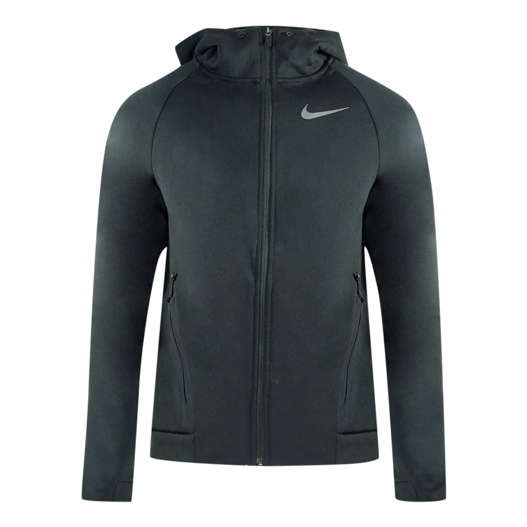 Nike Swoosh Logo Black Zip Up Hoodie