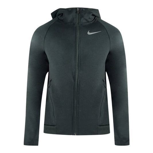 Nike Swoosh Logo Black Zip Up Hoodie
