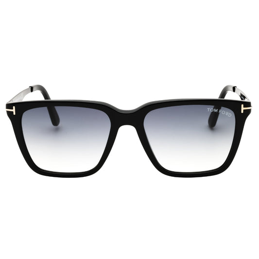 Tom Ford FT0862 Garrett 01B shiny black  / gradient smoke Sunglasses Male 54X17X145 One Size