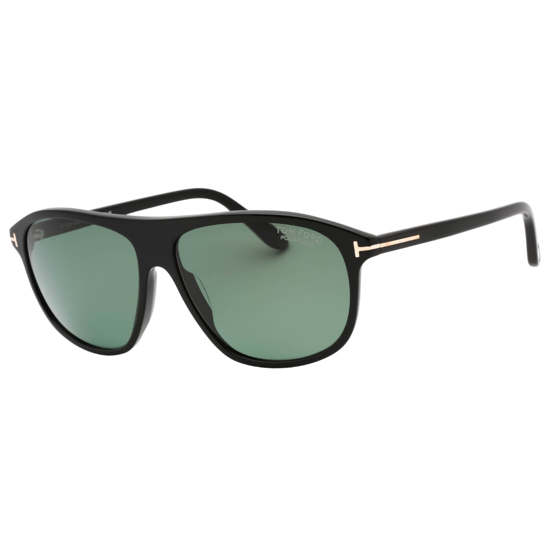 Tom Ford Ft1027 Prescott 01R Shiny Black Green Polarized Sunglasses Male 60X14X140