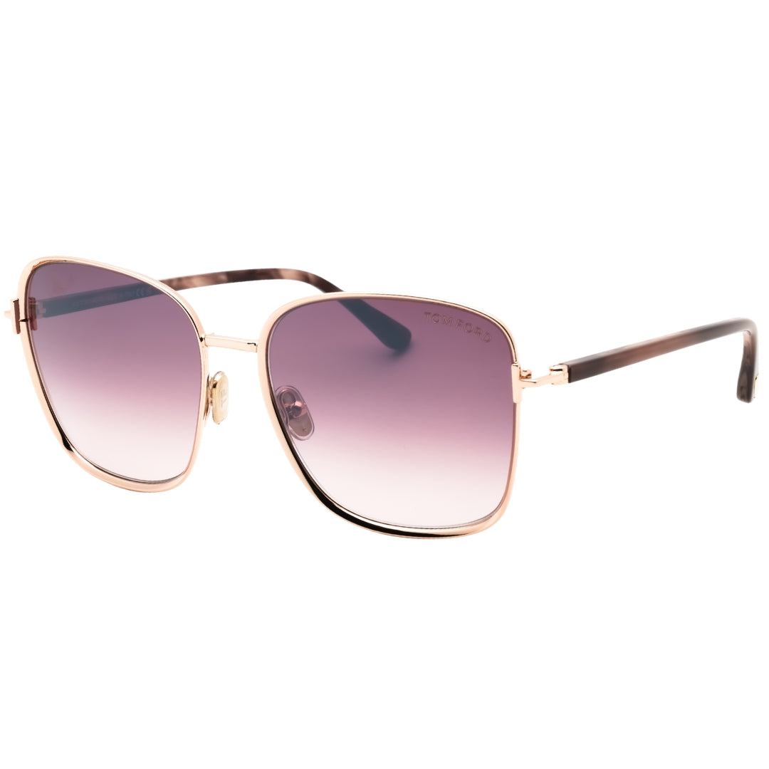 Tom Ford FT1029 28Z shiny rose gold / rose smoke gradient Sunglasses 57X17X140 One Size