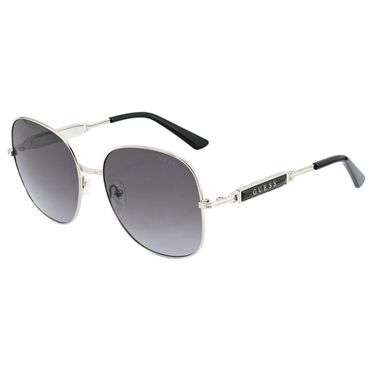 Guess Shiny Light Nickeltin Metal Frame Gradient Smoke Lens Sunglasses GF6190 10B