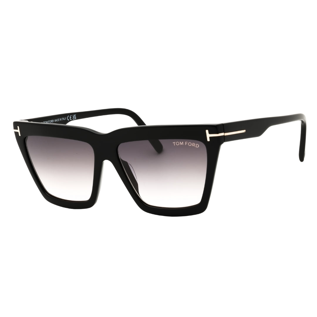 Tom Ford FT1110 01B shiny black  / gradient smoke Sunglasses  56X14X140 One Size