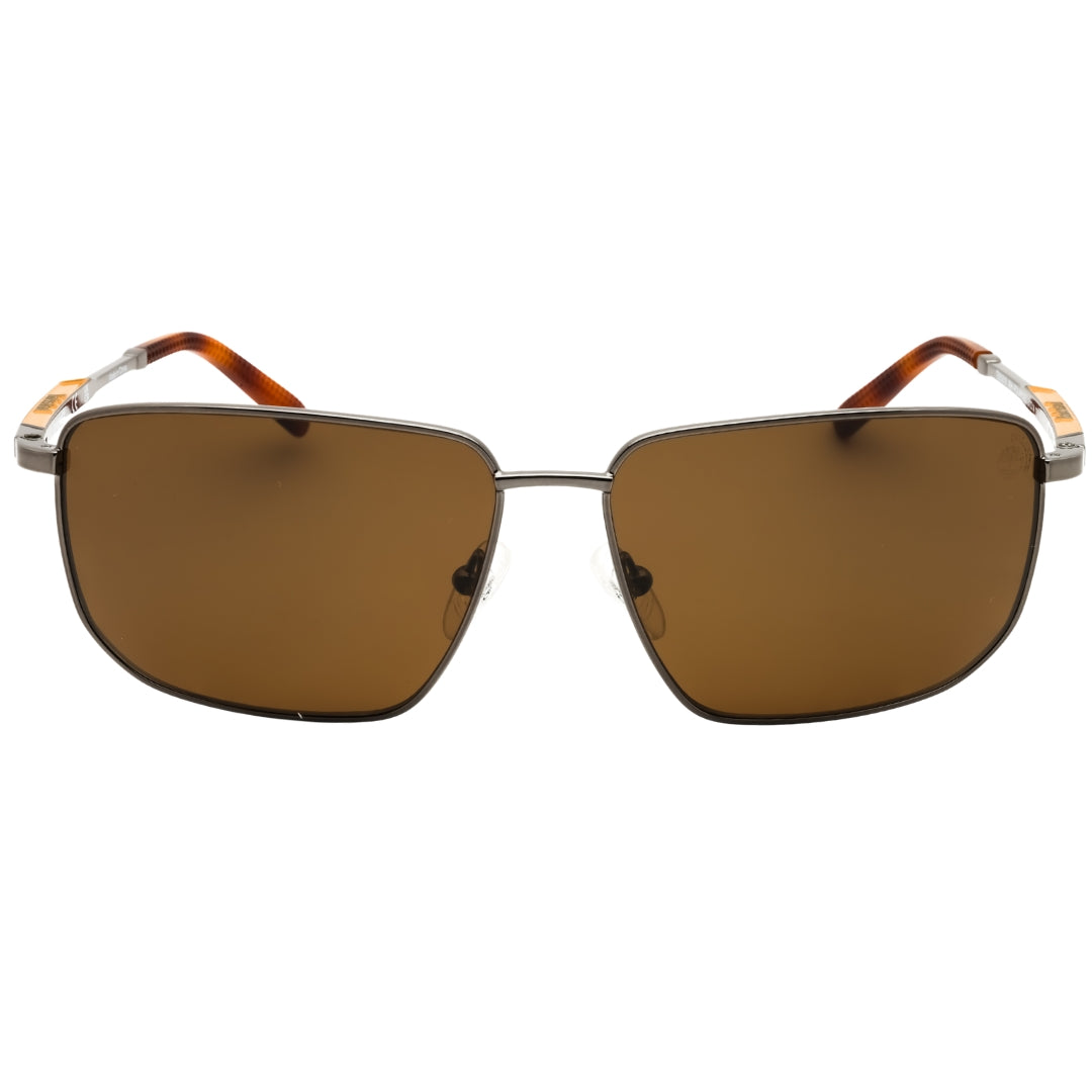 Timberland Tb00010 06H Shiny Dark Nickeltin / Brown Polarized Sunglasses 61X14X135 One Size