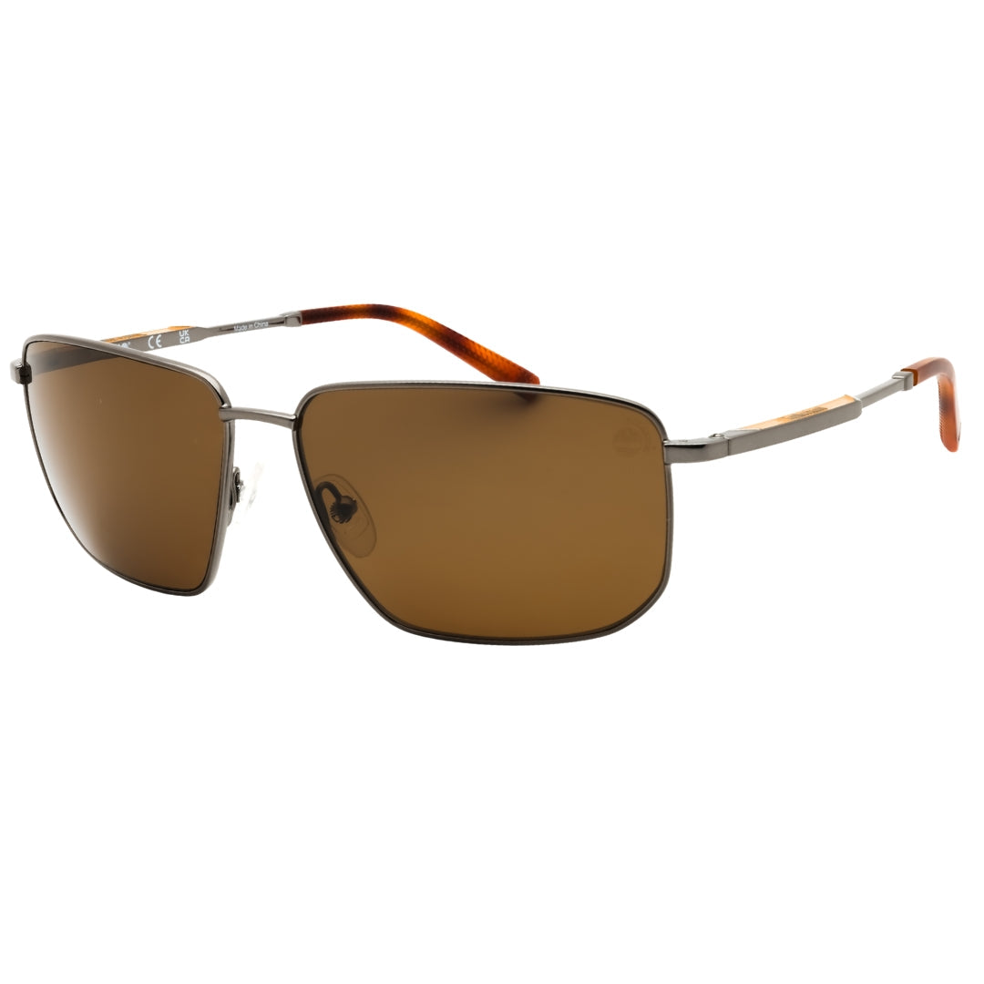 Timberland Tb00010 06H Shiny Dark Nickeltin / Brown Polarized Sunglasses 61X14X135 One Size
