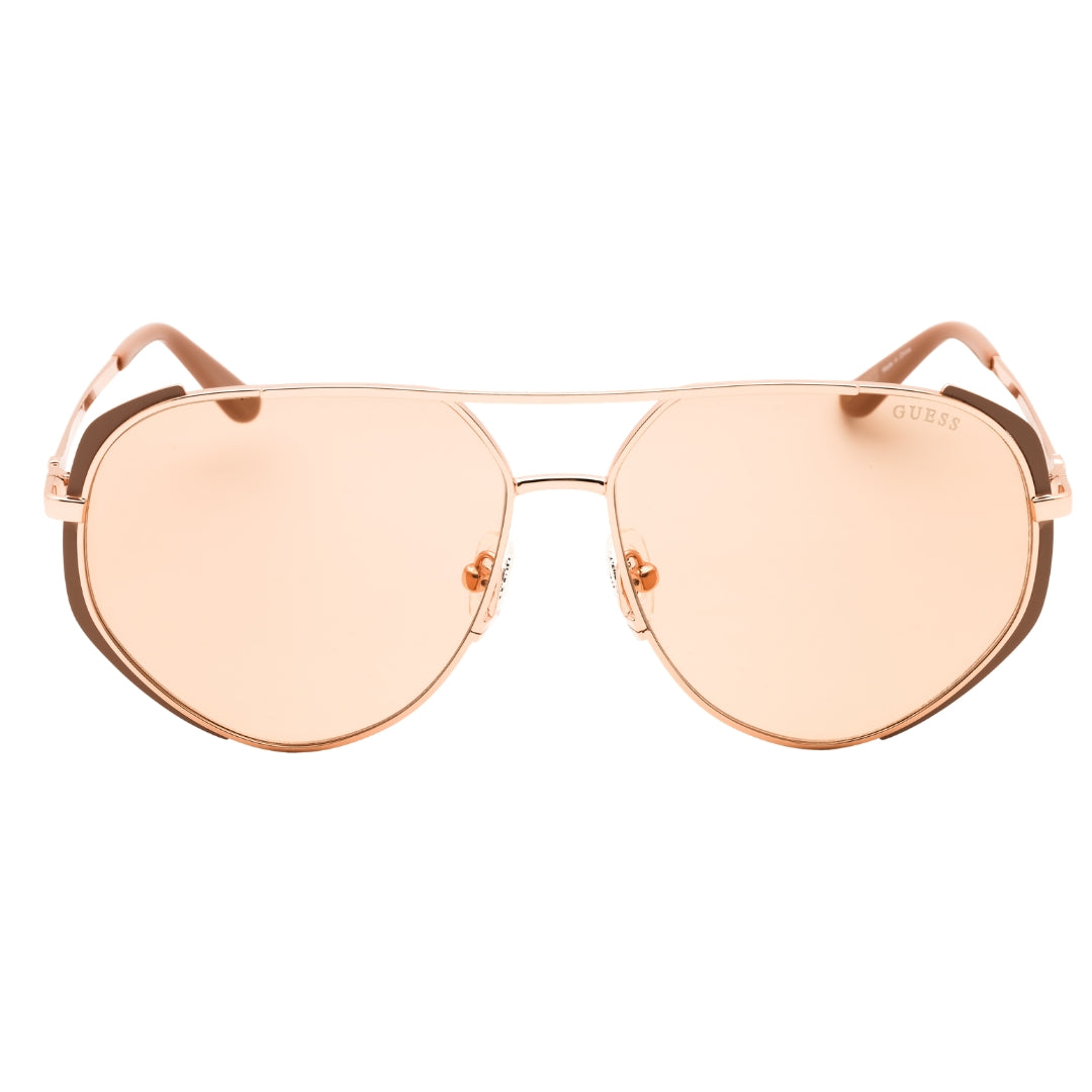 Guess GU00219 58E Matte Beige / Polished Rose Gold Sunglasses Female 59X13X140 One Size