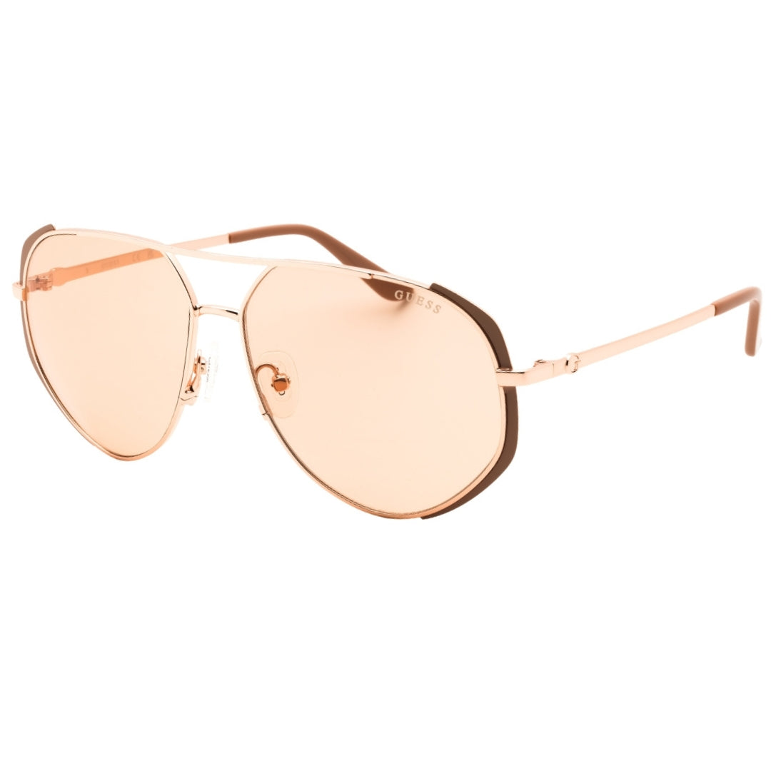 Guess GU00219 58E Matte Beige / Polished Rose Gold Sunglasses Female 59X13X140 One Size