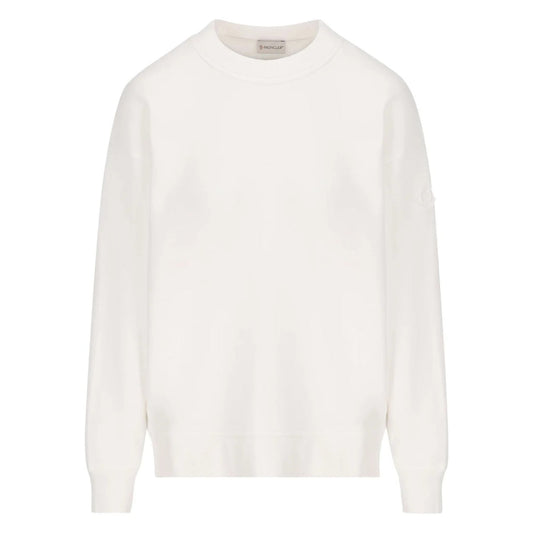 Moncler Detailed Logo On Back White Sweatshirt 8G00031809KX 034