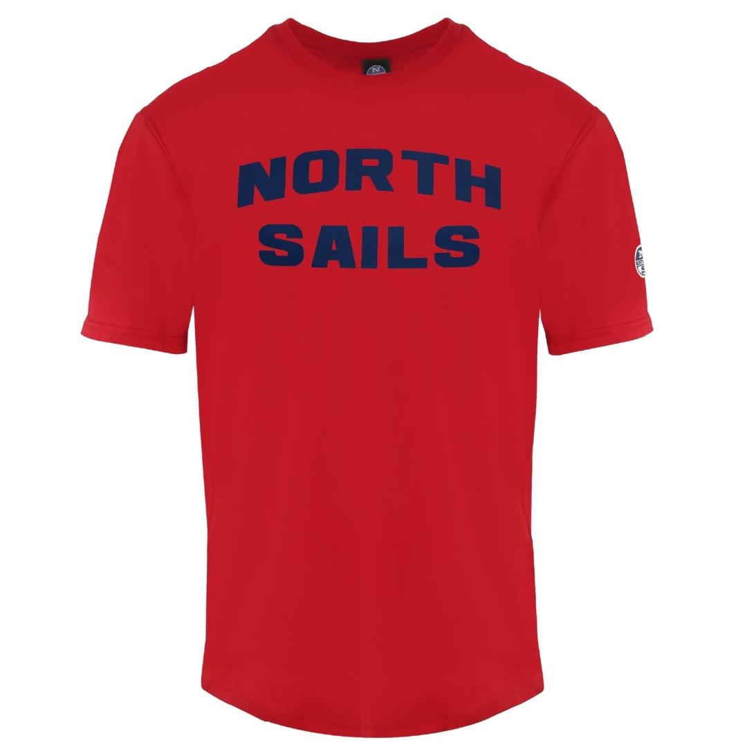 North Sails Block Brand Logo Red T Shirt