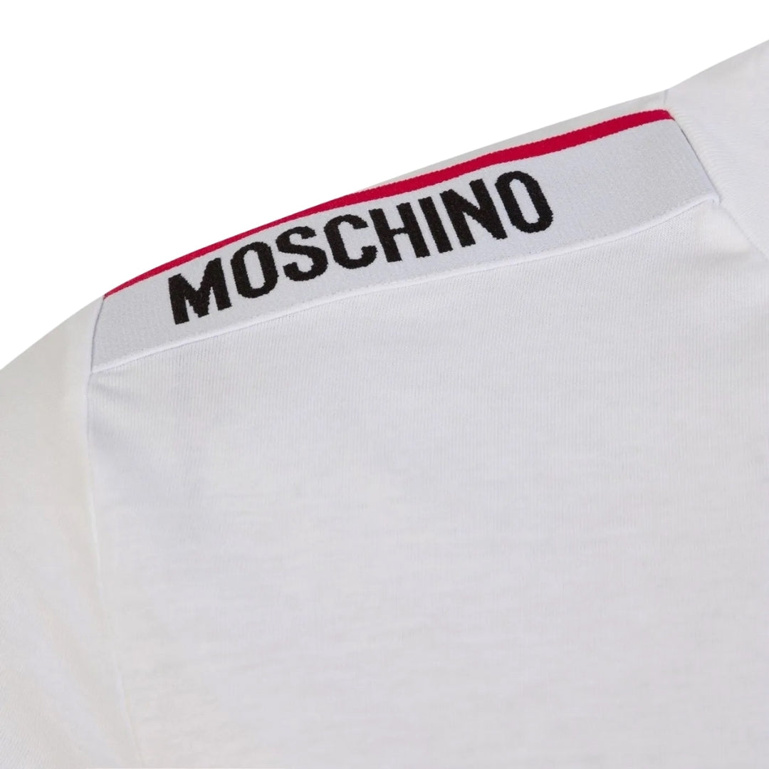 Moschino Taped Shoulder Logo White T-Shirt XL