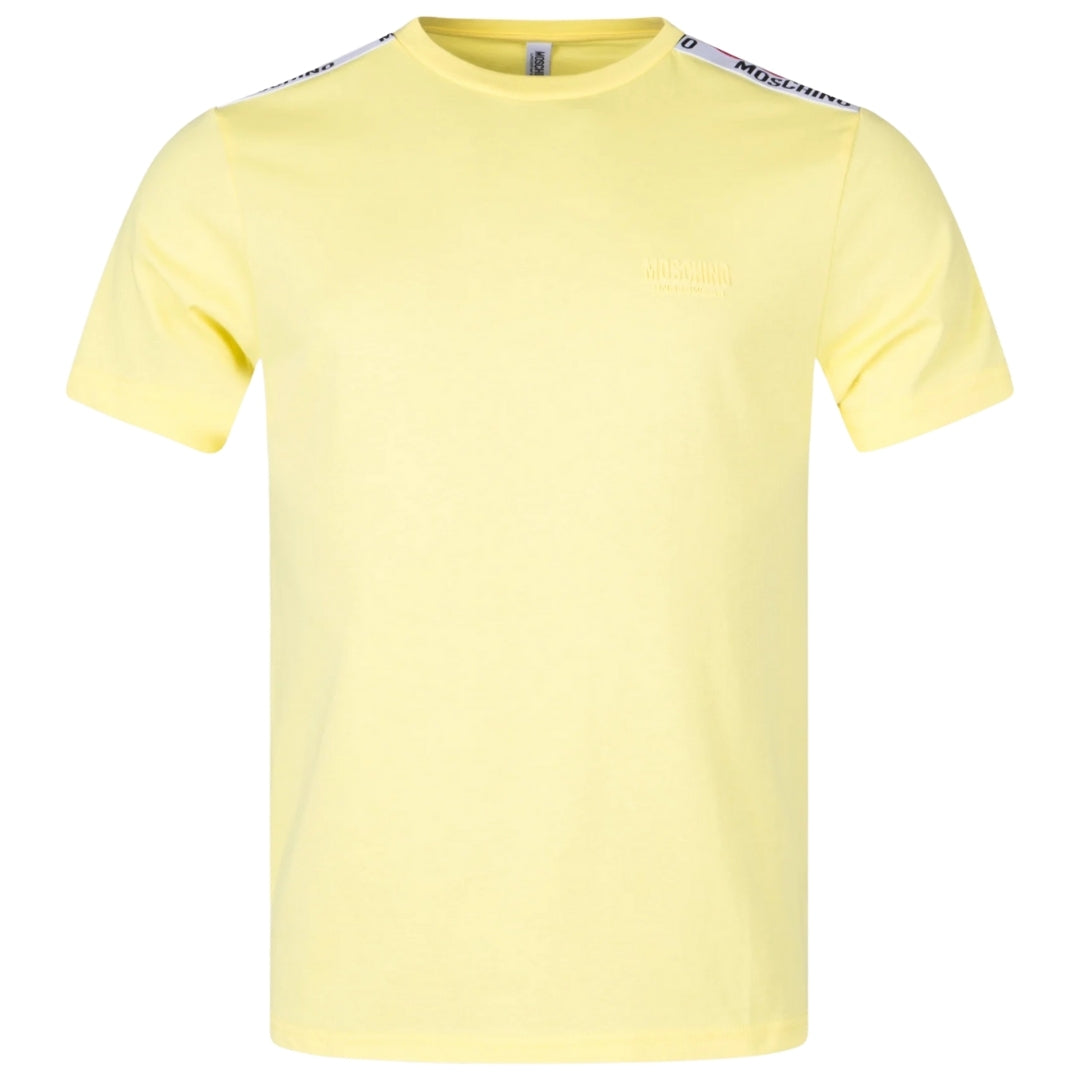 Moschino Taped Shoulder Logo Yellow T-Shirt XS