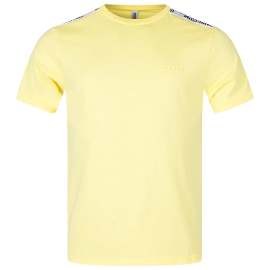 Moschino Taped Shoulder Logo Yellow T-Shirt XS