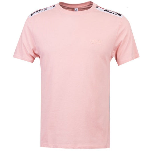 Moschino Taped Shoulder Logo Pink T-Shirt XS