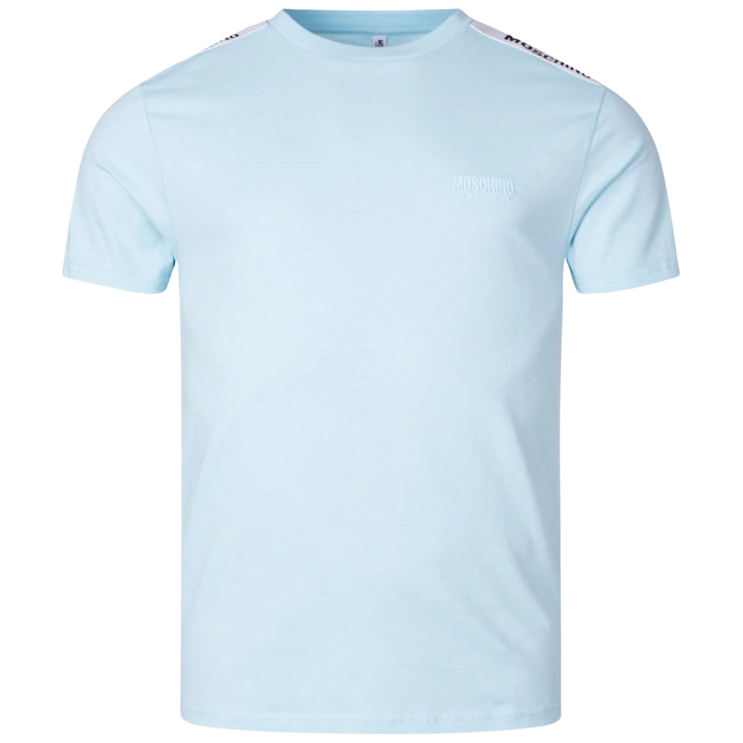 Moschino Taped Shoulder Logo Light Blue T-Shirt S