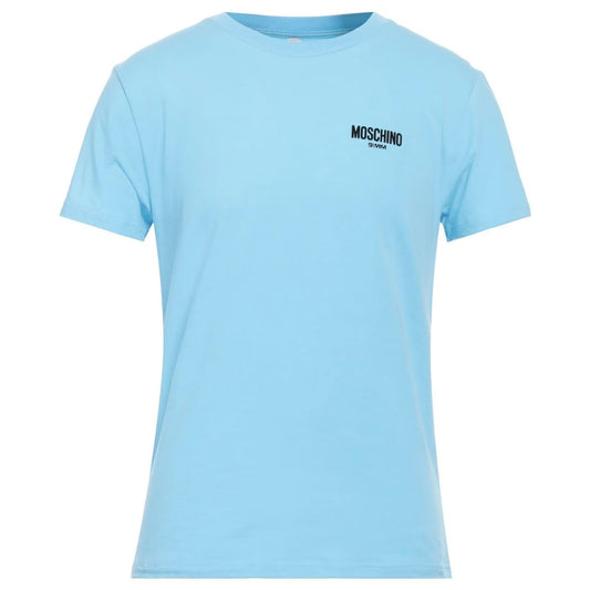 Moschino Swim Logo Plain Light Blue T-Shirt XS