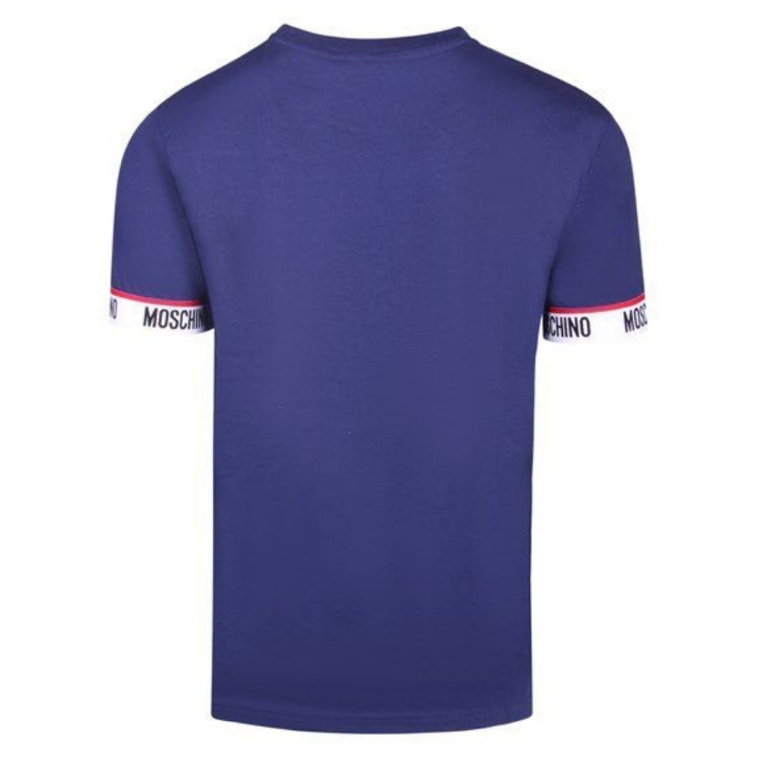 Moschino Taped Sleeve Logo Navy Blue T-Shirt S