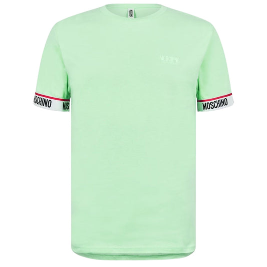 Moschino Taped Sleeve Logo Green T-Shirt L