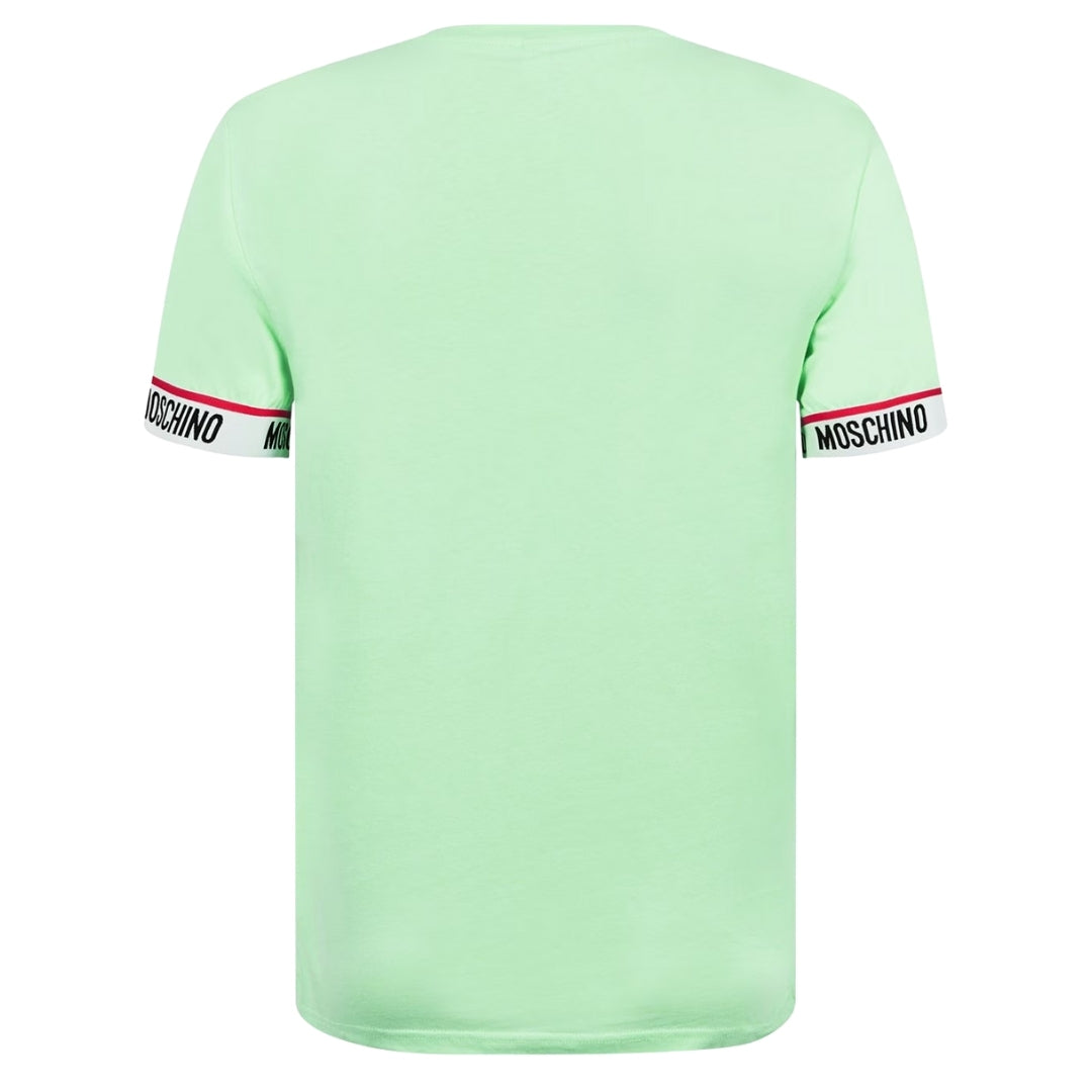 Moschino Taped Sleeve Logo Green T-Shirt L