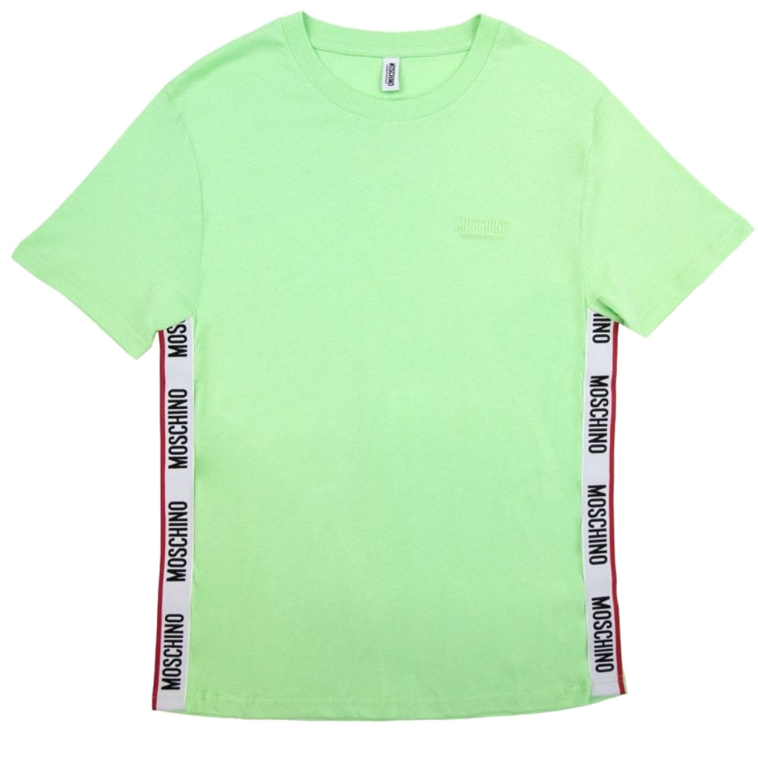 Moschino Taped Hem Logo Green T-Shirt XS