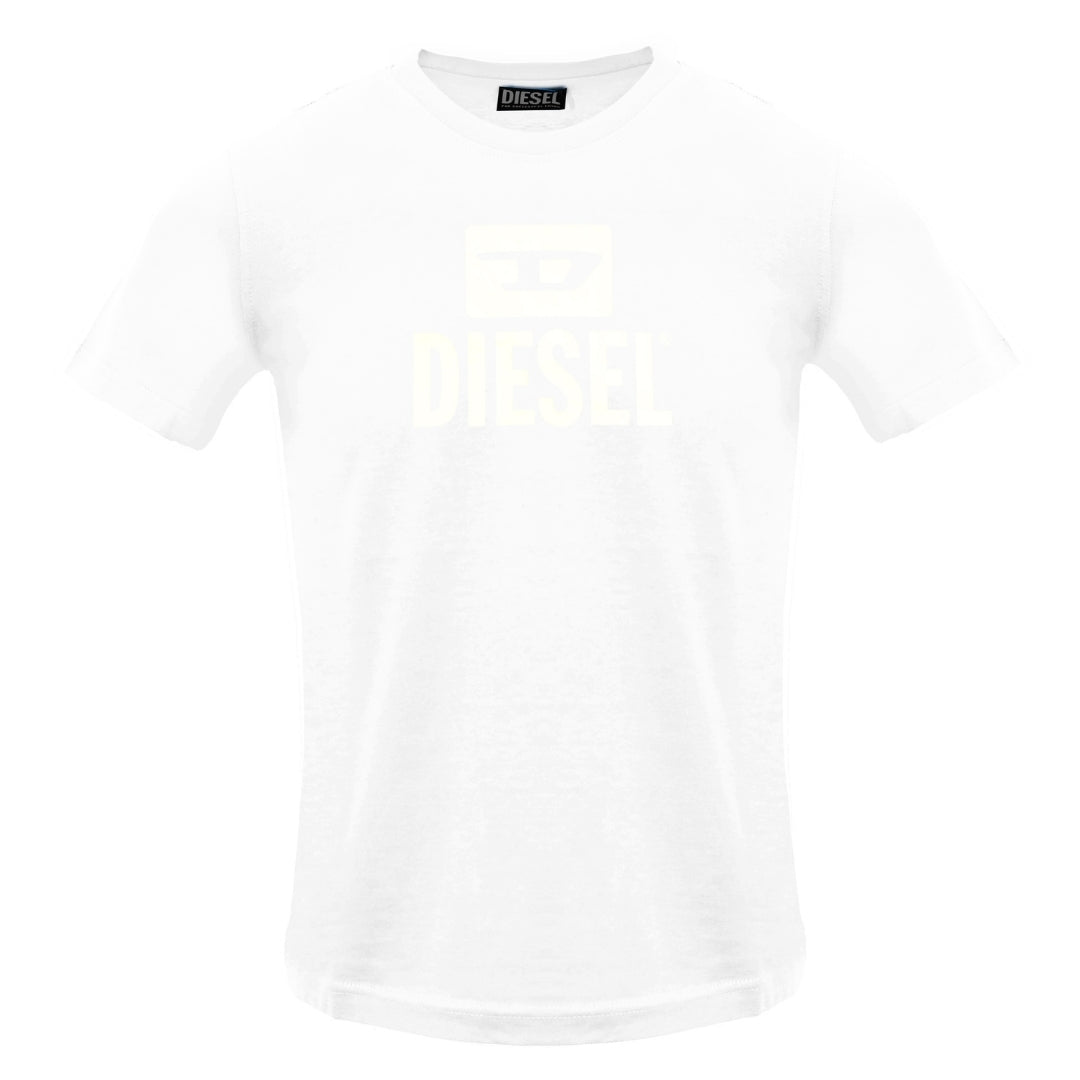 Diesel T Diego Tone On Tone Bright White T Shirt 100 White - Style Centre Wholesale