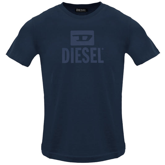 Diesel T Diego Tone On Tone Total Eclipse T Shirt 81E Navy Blue - Style Centre Wholesale